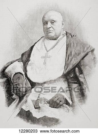 Stock Image - Antolín Monescillo y Viso, 1811–1897. Spanish cardinal and archbishop of Toledo, Spain. From La Ilustracion Española y Americana, published 1892.. Fotosearch