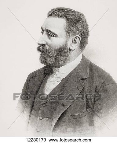 Stock Photo - Aureliano Linares Rivas, 1841-1903. Spanish politician and journalist. From La Ilustracion Española y Americana, published 1892.. Fotosearch
