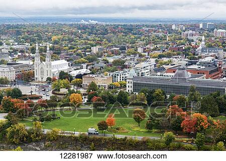 Stock Photo - Autumn view from Peace Tower lookout; Ottawa, Ontario, Canada. Fotosearch