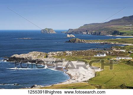 Beach and cliffs along the coastline of Ireland; Ireland View Large Photo Image Stock Photograph - Beach and cliffs along the coastline of Ireland; Ireland. Fotosearch