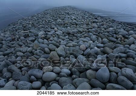 Beach Cobble Barrier In Evening Twilight Fog, Near Port Bickerton Lighthouse, Nova Scotia View Large Photo Image Stock Photography - Beach Cobble Barrier In Evening Twilight Fog, Near Port Bickerton Lighthouse, Nova Scotia. Fotosearch