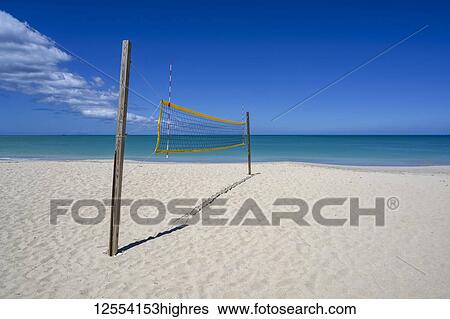 Beach volleyball net on Fort St James Beach, near St John's; Antigua View Large Photo Image Stock Photograph - Beach volleyball net on Fort St James Beach, near St John's; Antigua. Fotosearch