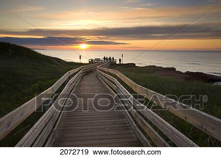 Boardwalk To Cavendish Beach At Sunset, Prince Edward Island National Park, Prince Edward Island View Large Photo Image Stock Photo - Boardwalk To Cavendish Beach At Sunset, Prince Edward Island National Park, Prince Edward Island. Fotosearch