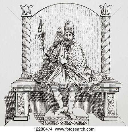 Picture - Boniface III of Tuscany, Margrave of Tuscany, aka Boniface IV or Boniface of Canossa, 985-1052. From L'Histoire Universelle Ancienne et Moderne, published in Strasbourg circa 1860.. Fotosearch