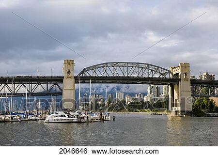 Burrard Street Bridge From Granville Island, False Creek, Vancouver, British Columbia View Large Photo Image Stock Photograph - Burrard Street Bridge From Granville Island, False Creek, Vancouver, British Columbia. Fotosearch