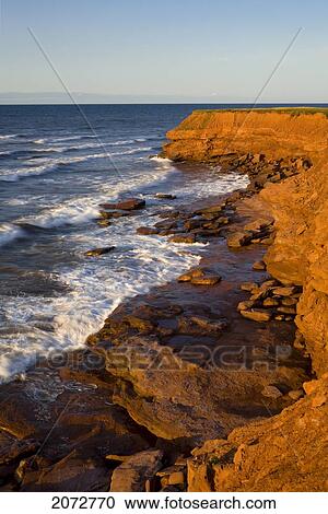 Stock Image - Cavendish Cliffs, Prince Edward Island National Park, Prince Edward Island. Fotosearch