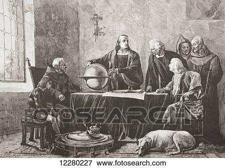 Christopher Columbus in The Rabida Monastery, after the painting by Felipe Masó. Christopher Columbus, c. 1450/1451 -1506. Genoese explorer, navigator and colonizer. From La Ilustracion Española y Americana, published 1892. View Large Photo Image Stock Photo - Christopher Columbus in The Rabida Monastery, after the painting by Felipe Masó. Christopher Columbus, c. 1450/1451 -1506. Genoese explorer, navigator and colonizer. From La Ilustracion Española y Americana, published 1892.. Fotosearch