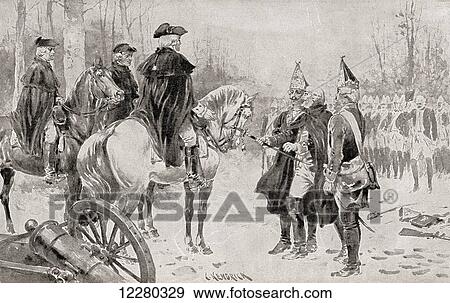 Colonel Rahl surrenders to George Washington at The Battle of Trenton, December 26, 1776, during the American Revolutionary War. From The History of Our Country, published 1900. View Large Photo Image Stock Photo - Colonel Rahl surrenders to George Washington at The Battle of Trenton, December 26, 1776, during the American Revolutionary War. From The History of Our Country, published 1900.. Fotosearch