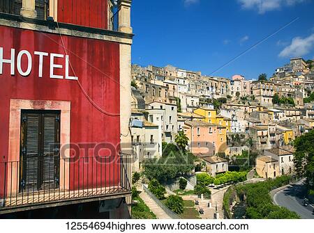 Colourful housing; Ragusa, Sicily, Italy View Large Photo Image Stock Photograph - Colourful housing; Ragusa, Sicily, Italy. Fotosearch