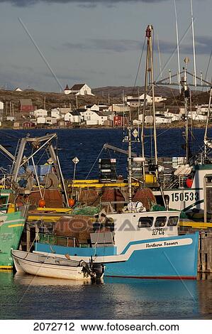 Stock Image - Crab Fishing Boats, Joe Batt's Arm, Fogo Island, Newfoundland & Labrador. Fotosearch