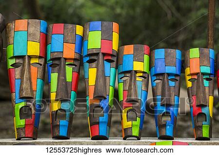 Stock Photograph - Crafts for sale, Chichen Itza; Yucatan, Mexico. Fotosearch
