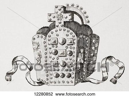 Stock Image - Crown of Charlemagne. From an 18th century print. Fotosearch