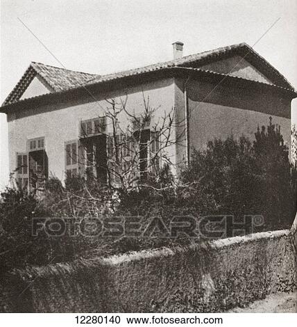 Stock Image - Cézanne's studio on the Chemin des Lauves, Aix-en-Provence, France. Paul Cézanne, 1839–1906. French artist and Post-Impressionist painter. From Paul Cézanne, published 1935.. Fotosearch