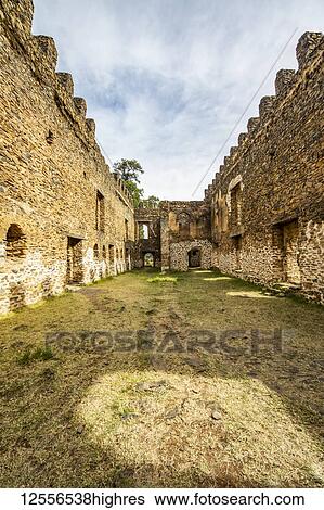 Stock Photograph - Dawit's Hall, Fasil Ghebbi (Royal Enclosure); Gondar, Amhara Region, Ethiopia. Fotosearch