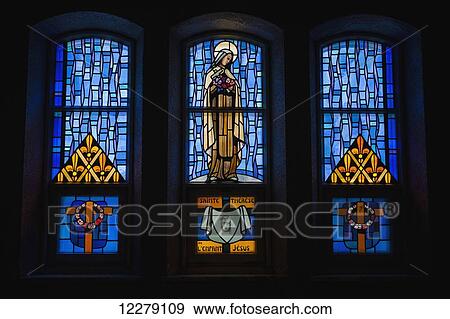 Detail of stained glass windows of Saint-Michel Basilica-Cathedral; Sherbrooke, Quebec, Canada View Large Photo Image Stock Photo - Detail of stained glass windows of Saint-Michel Basilica-Cathedral; Sherbrooke, Quebec, Canada. Fotosearch