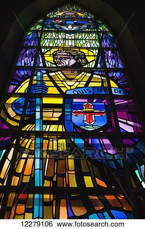 Detail of stained glass windows of Saint-Michel Basilica-Cathedral; Sherbrooke, Quebec, Canada View Large Photo Image Stock Photograph - Detail of stained glass windows of Saint-Michel Basilica-Cathedral; Sherbrooke, Quebec, Canada. Fotosearch