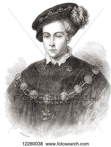 Stock Photo - Edward VI, 1537 – 1553. King of England and Ireland. From The Century Edition of Cassell's History of England, published 1901.. Fotosearch
