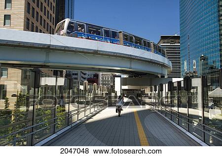 Elevated Train, Tokyo, Japan View Large Photo Image Stock Photo - Elevated Train, Tokyo, Japan. Fotosearch