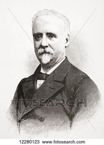 Stock Image - Fernando Cos-Gayón y Pons, 1825 -1898. Spanish journalist and politician. From La Ilustracion Española y Americana, published 1892.. Fotosearch