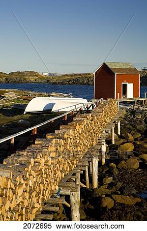 Firewood Stacked On Stage, Change Islands, Newfoundland & Labrador View Large Photo Image Stock Photography - Firewood Stacked On Stage, Change Islands, Newfoundland & Labrador. Fotosearch