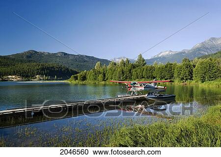 Stock Image - Float Plane Service On Green Lake, Whistler, British Columbia. Fotosearch