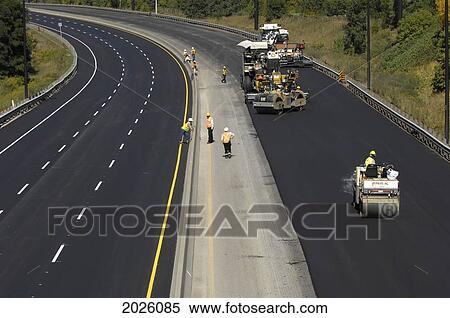 Stock Photography - Fresh Pavement On The Don Valley Parkway, Toronto, Ontario. Fotosearch
