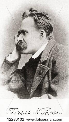 Stock Image - Friedrich Wilhelm Nietzsche, 1844 –1900. German philologist, philosopher, cultural critic, poet and composer. From Also Sprach Zarathustra, published 1930.. Fotosearch