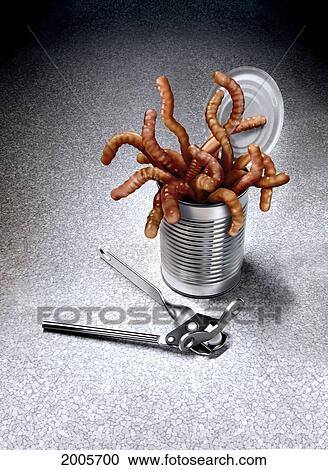 Stock Image - Fv5226, Marcelle Faucher; Can Opener And Can Of Worms. Fotosearch