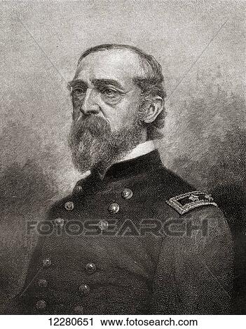 Stock Image - George Gordon Meade, 1815 – 1872. United States Army officer and civil engineer. From The Century Magazine, published 1887.. Fotosearch