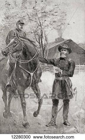 Stock Image - George Henry Thomas, nicknamed Rock of Chickamauga, 1816 – 1870. United States Army officer and a Union general during the American Civil War. From The History of Our Country, published 1900.. Fotosearch
