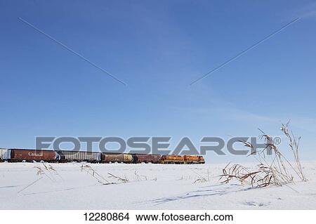 Picture - Goderich-Exeter Railway train north of Exeter; Ontario, Canada. Fotosearch