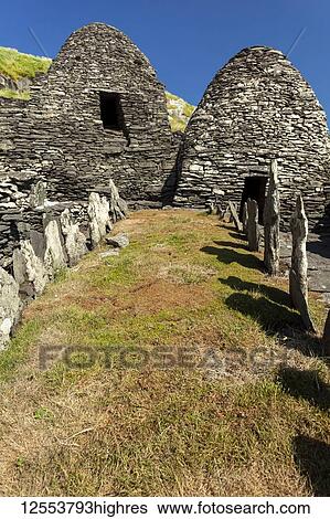 Graveyard and oratory, Skellig Michael, Wild Atlantic Way; Skellig Michael, County Kerry, Ireland View Large Photo Image Stock Photograph - Graveyard and oratory, Skellig Michael, Wild Atlantic Way; Skellig Michael, County Kerry, Ireland. Fotosearch