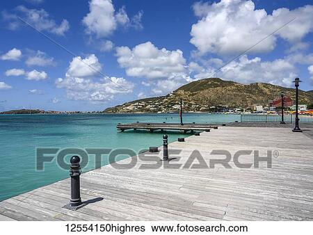 Stock Photograph - Harbour on Great Bay; Philipsburg, St Maarten. Fotosearch