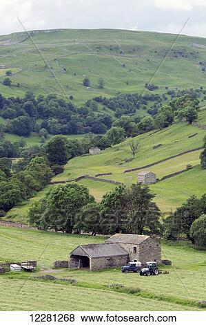 Stock Photo - Haytime in early summer; Swaledale, North Yorkshire, England. Fotosearch