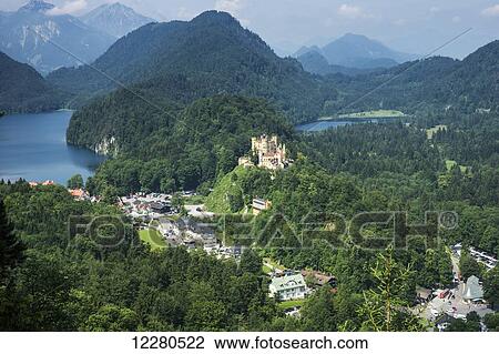 Hohenschwangau Castle; Schwangau, Germany View Large Photo Image Stock Image - Hohenschwangau Castle; Schwangau, Germany. Fotosearch