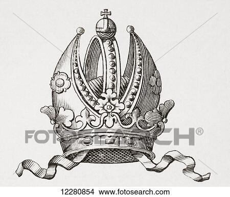 Picture - Imperial crown. From an 18th century print. Fotosearch