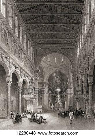 Interior of the cathedral at Messina, Sicily, Italy. From a 19th century engraving. View Large Photo Image Stock Photo - Interior of the cathedral at Messina, Sicily, Italy. From a 19th century engraving.. Fotosearch