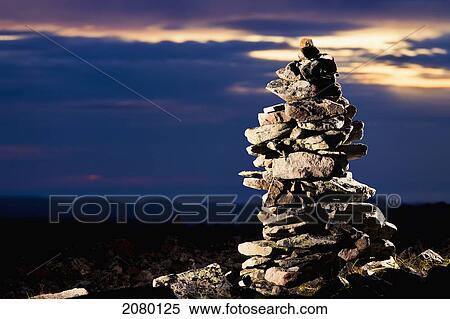 Stock Photography - Inukshuk On Top Of Mont Jacques-Cartier, Gaspesie National Park; Quebec, Canada. Fotosearch