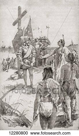 Jacques Cartier the French navigator and explorer 1491 – 1557, taking possession of the coast on the Gaspé Peninsula, Quebec, Canada in 1534. From The History of Our Country, published 1899 View Large Photo Image Stock Image - Jacques Cartier the French navigator and explorer 1491 – 1557, taking possession of the coast on the Gaspé Peninsula, Quebec, Canada in 1534. From The History of Our Country, published 1899. Fotosearch