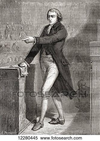 Stock Photography - Jean-Baptiste Louvet de Couvrai, 1760 – 1797. French novelist, playwright, journalist, politician and diplomat. From Histoire de la Revolution Francaise by Louis Blanc. Fotosearch