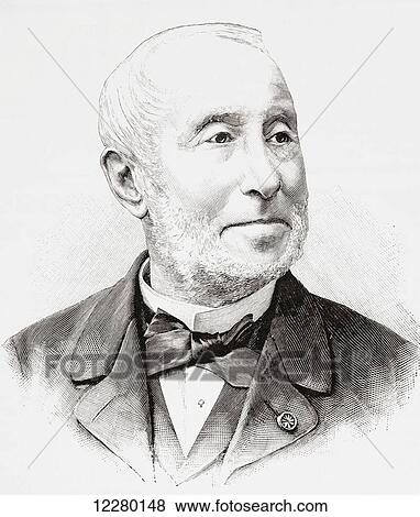 Stock Photo - Jean Pierre Edmond Jurien de La Gravière, 1812 - 1892. French admiral. From La Ilustracion Española y Americana, published 1892.. Fotosearch