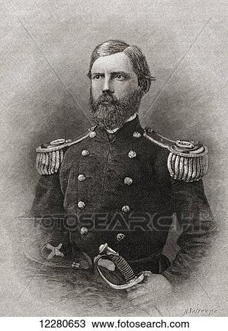 Stock Image - John Fulton Reynolds, 1820 – 1863. Career United States Army officer and a general in the American Civil War. From The Century Magazine, published 1887.. Fotosearch