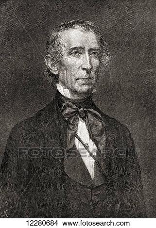 Picture - John Tyler, 1790 – 1862. Tenth President of the United States, 1841–1845. From The Century Magazine, published 1887.. Fotosearch