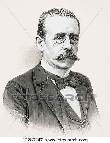 Stock Photo - Juan Catalina García López, 1845 - 1911. Spanish archaeologist, historian, bibliographer and senator. From La Ilustracion Española y Americana, published 1892.. Fotosearch