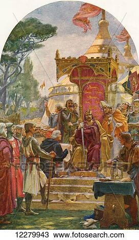 King John granting the Magna Carta at Runnymede, on the bank of the River Thames near Windsor, England, 15 June 1215. From Cassell's History of England, published c. 1901 View Large Photo Image Stock Image - King John granting the Magna Carta at Runnymede, on the bank of the River Thames near Windsor, England, 15 June 1215. From Cassell's History of England, published c. 1901. Fotosearch