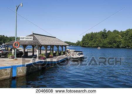 Stock Photo - Lake Rosseau, Port Carling, Muskoka Lakes, Ontario. Fotosearch