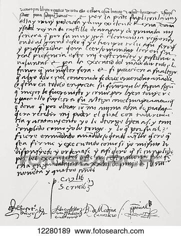 Letter from cardinal Pedro González de Mendoza, in his own hand, to Queen Isabella I of Castile, naming her executor of his will, dated 23 June, 1494. From La Ilustracion Española y Americana, published 1892. View Large Photo Image Stock Photo - Letter from cardinal Pedro González de Mendoza, in his own hand, to Queen Isabella I of Castile, naming her executor of his will, dated 23 June, 1494. From La Ilustracion Española y Americana, published 1892.. Fotosearch