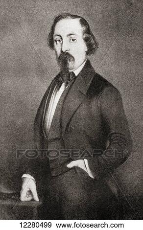 Stock Photo - Louis Hyacinthe Bouilhet, 1822 – 1869. French poet and dramatist. From Gustave Flaubert, published 1935.. Fotosearch