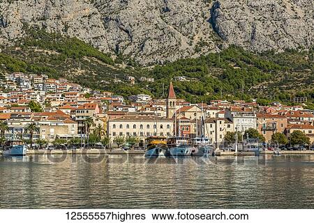 Makarska Riviera; Makarska, Dalmatia, Croatia View Large Photo Image Stock Photograph - Makarska Riviera; Makarska, Dalmatia, Croatia. Fotosearch