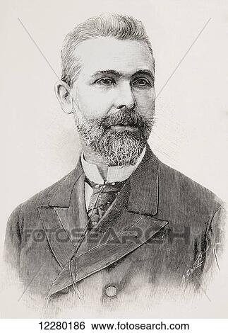 Stock Photograph - Manuel Antón y Ferrándiz, 1849 - 1929. Spanish politician and anthropologist. From La Ilustracion Española y Americana, published 1892.. Fotosearch